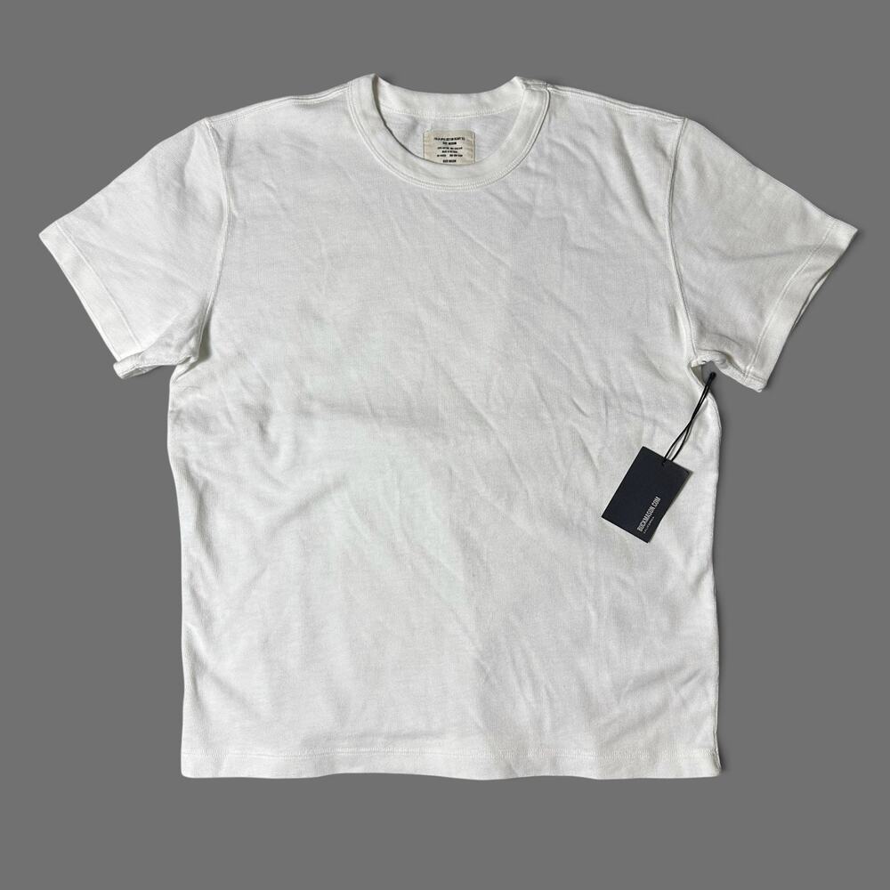 Buck Mason Field-Spec Cotton Heavy Tee Mens Size M White Heavyweight Crew NWT